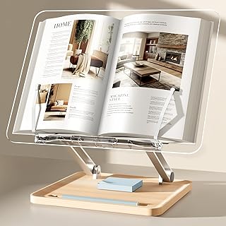 Adjustable Clear Acrylic Book Stand with Pen Slot