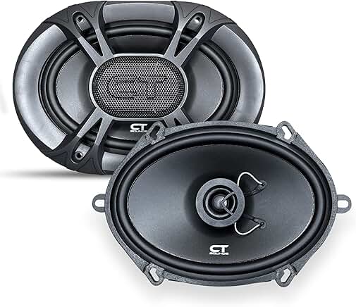 Pair of 5x7 Inch Coaxial Car Speakers, 160 Watts