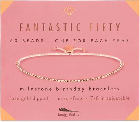 50th Birthday Gift for Her with Beaded Bracelet