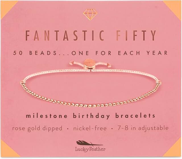 50th Birthday Gift for Her with Beaded Bracelet