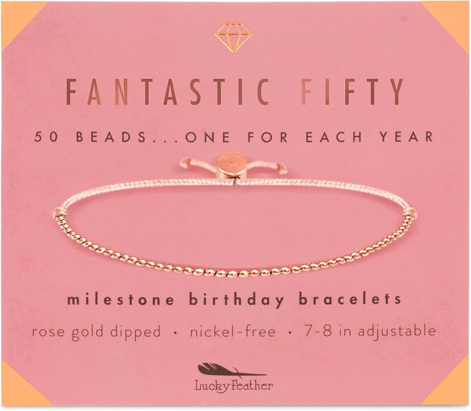 50th Birthday Gift for Her with Beaded Bracelet