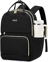 Large 17-inch Waterproof Laptop Backpack with Tumbler Pocket