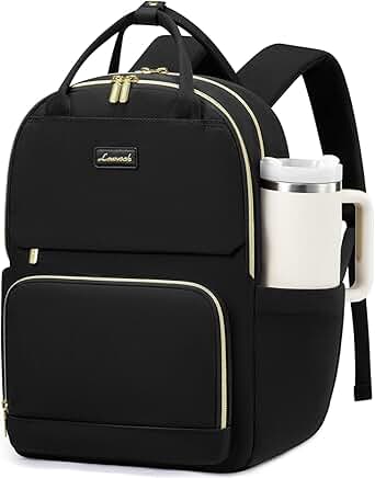 Large 17-inch Waterproof Laptop Backpack with Tumbler Pocket