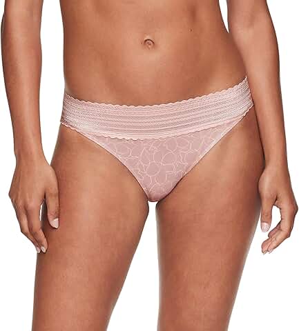 Women's Comfortable No Pinch Microfiber Bikini with Lace Waist