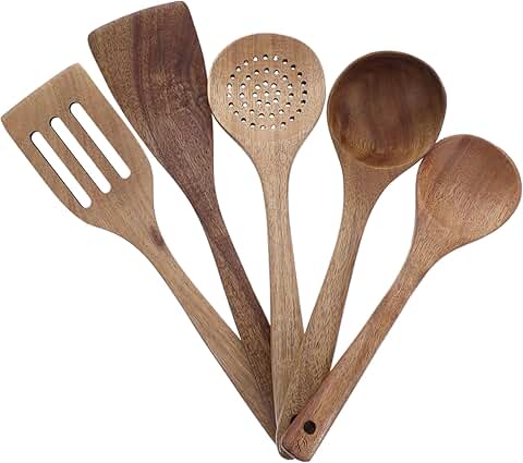 5-Piece Wooden Cookware Utensil Set