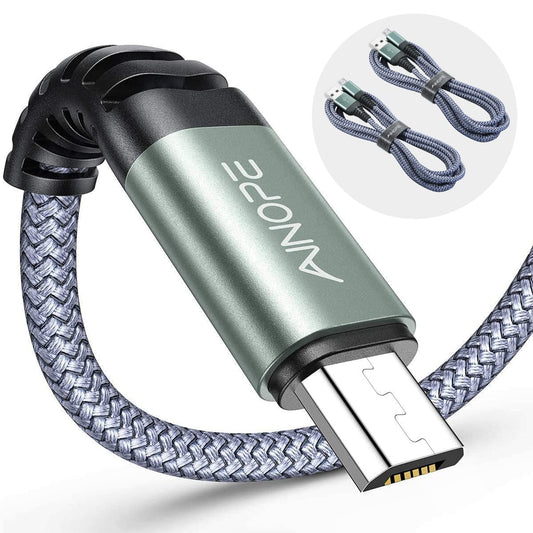 Micro USB Charging Cables 2 Pack Gray for Android Devices