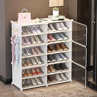 White Shoe Storage Cabinet with Doors