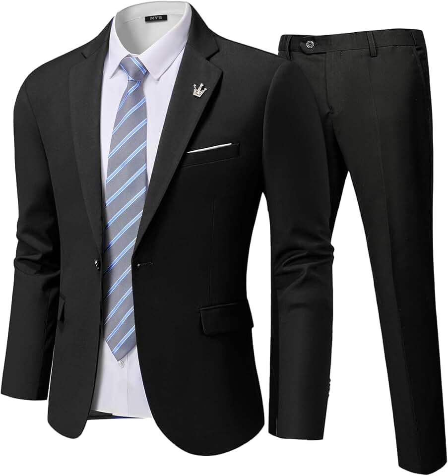 Men's Slim Fit 2-Piece Suit with Tie