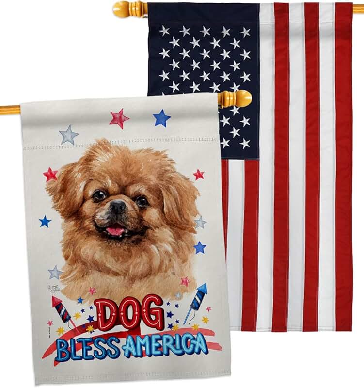Patriotic Tibetan Spaniel House Flag Pack for Pets