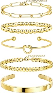 Gold cuff bracelet for women, trendy and non-tarnish