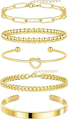 Gold cuff bracelet for women, trendy and non-tarnish
