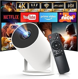 Mini Portable Projector with Wi-Fi 6 and Bluetooth 5.4