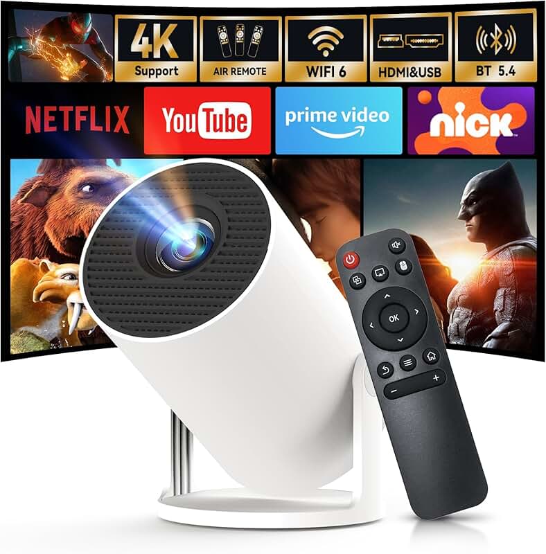 Mini Portable Projector with Wi-Fi 6 and Bluetooth 5.4