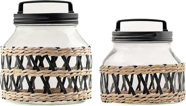 Set of 2 Strawberry Street Collin Canisters