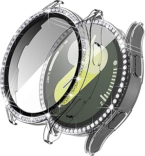 Clear Rhinestone Case with Tempered Glass for Galaxy Watch 7
