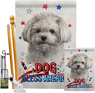 Patriotic Maltese Garden House Flag Kit