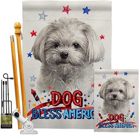 Patriotic Maltese Garden House Flag Kit