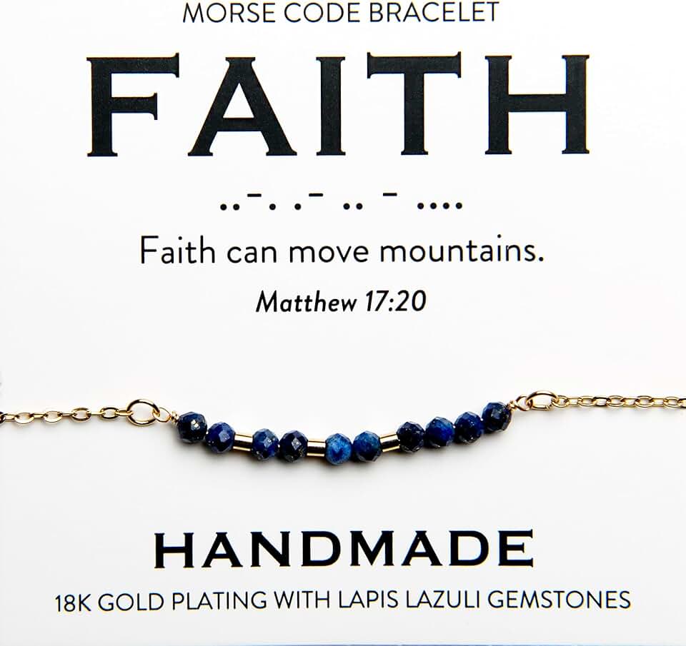 Minimalist 18K Gold and Lapis Morse Code Bracelet for Women