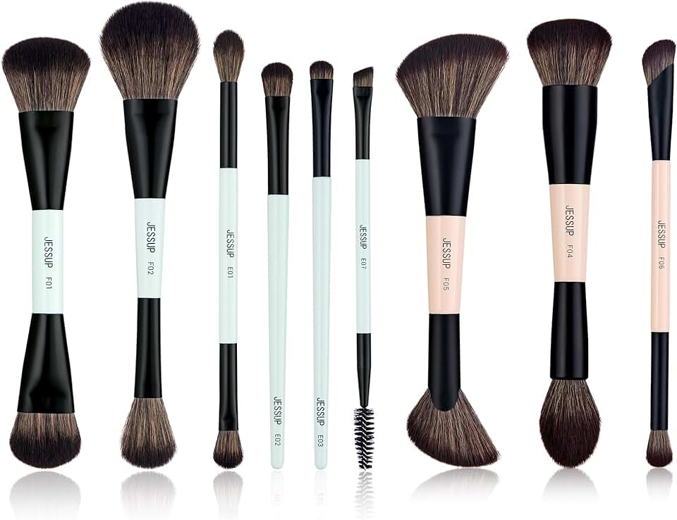 Double-Sided Makeup Brush Set with Face Brushes
