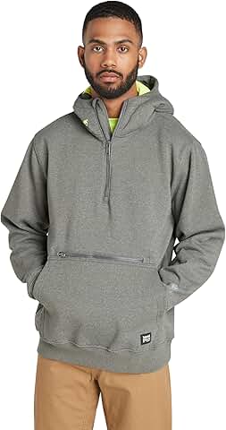 Men's Dark Charcoal Heather Hooded Sweatshirt, 2X-Large