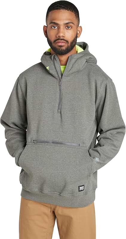 Men's Dark Charcoal Heather Hooded Sweatshirt, 2X-Large