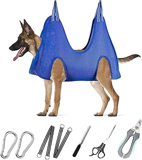 Pet Grooming Hammock with Nail Clippers and Scissors