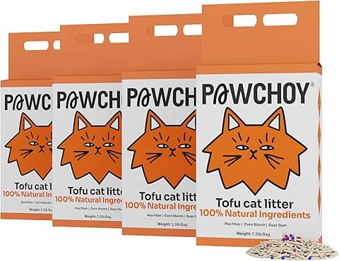 Natural Clumping, Flushable Cat Litter, 4 Pack