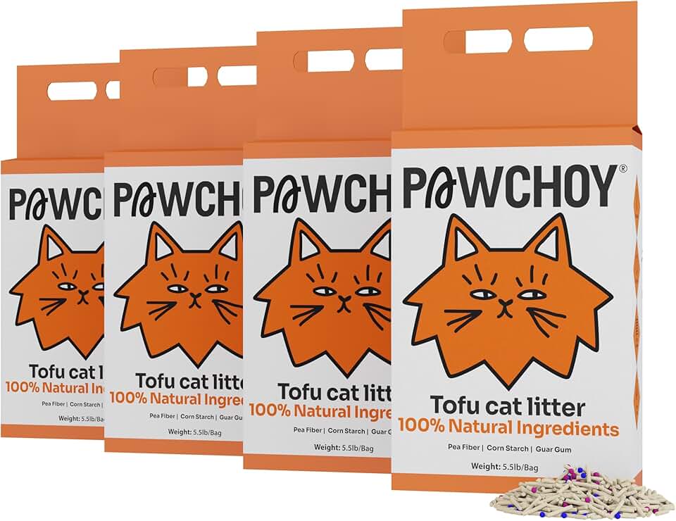 Natural Clumping, Flushable Cat Litter, 4 Pack
