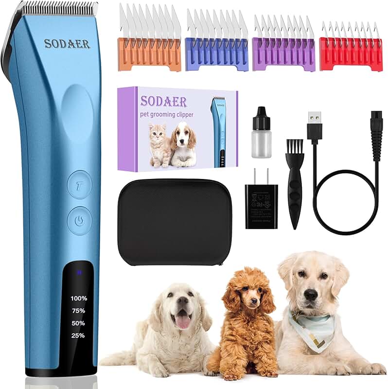 Professional Cordless Pet Grooming Kit for Dogs Cats and Horses