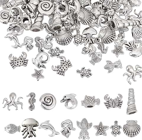 150 Ocean Animal Beads for Jewelry Making