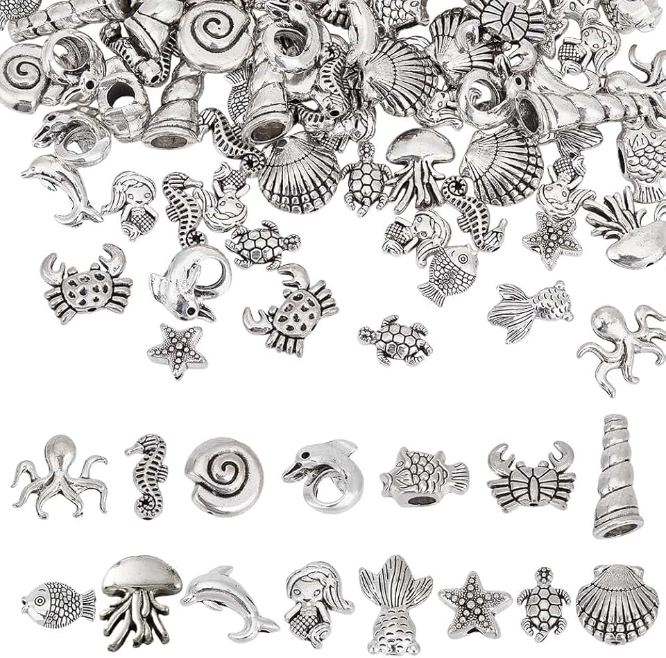 150 Ocean Animal Beads for Jewelry Making