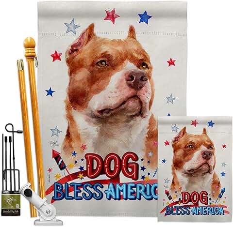 Patriotic Dog Garden Flag Kit for Yard Decoration