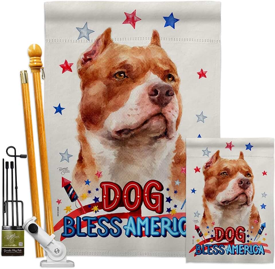 Patriotic Dog Garden Flag Kit for Yard Decoration