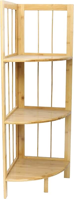 3-Tier Bamboo Corner Shelf for Kitchen and Bathroom
