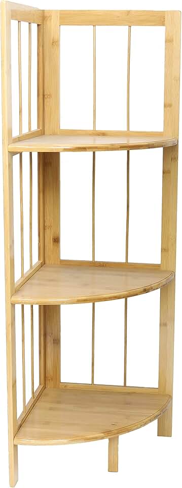 3-Tier Bamboo Corner Shelf for Kitchen and Bathroom
