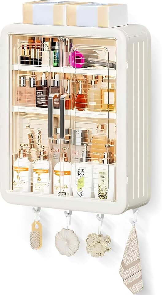 Wall Mounted Large Capacity Makeup and Skincare Organizer