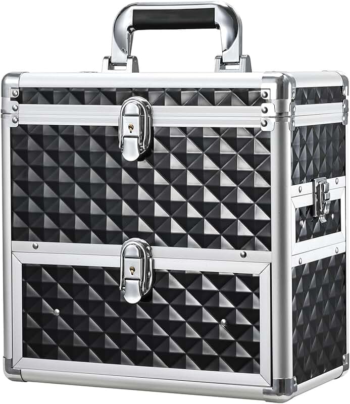Black Nail Polish and Makeup Organizer with Drawer