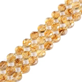 10mm Citrine Coin Beads for Jewelry Making