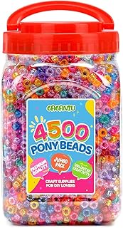 2.5 lb Glitter Pony Beads in Handle Bucket