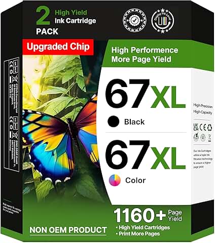 Black and color ink cartridges for compatible printers