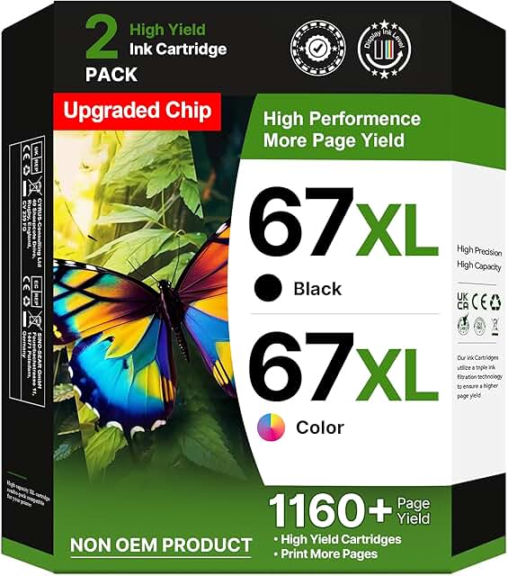 Black and color ink cartridges for compatible printers