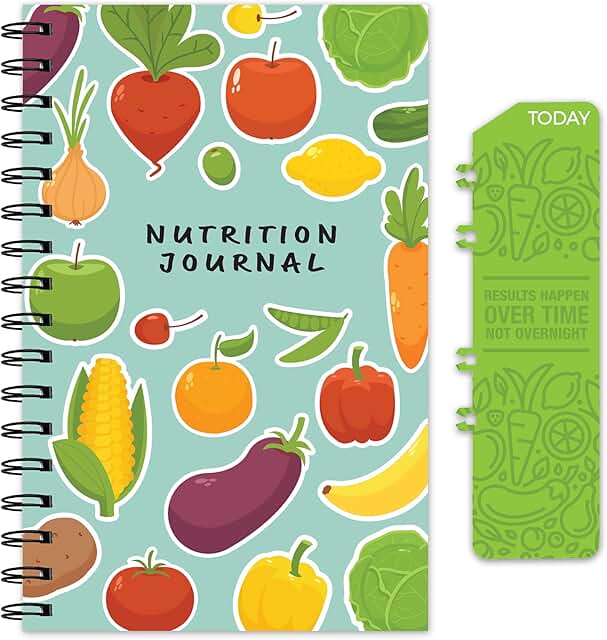 6" x 8.5" Daily Food and Health Journal with Bookmark