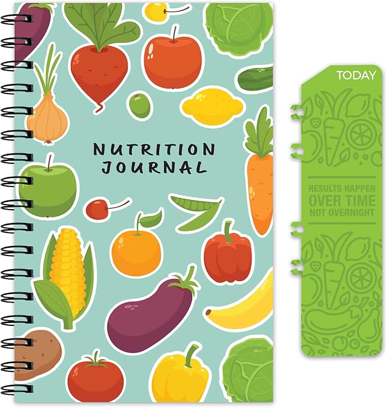 6" x 8.5" Daily Food and Health Journal with Bookmark