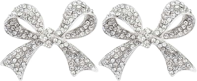 Set of two elegant bow brooches for women