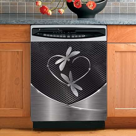 Stainless Steel Dragonfly Dishwasher Cover 23x26