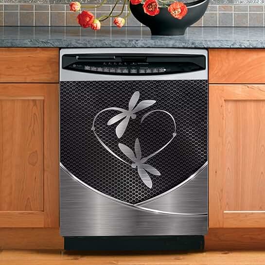 Stainless Steel Dragonfly Dishwasher Cover 23x26
