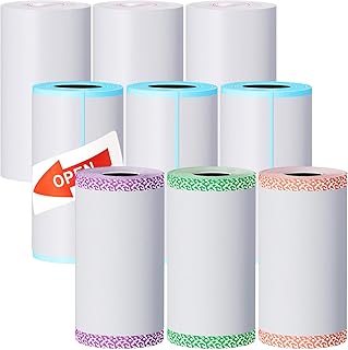 Nine Rolls of Thermal Printer Paper and Three Rolls of Adhesive Stickers