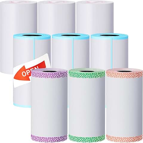 Nine Rolls of Thermal Printer Paper and Three Rolls of Adhesive Stickers