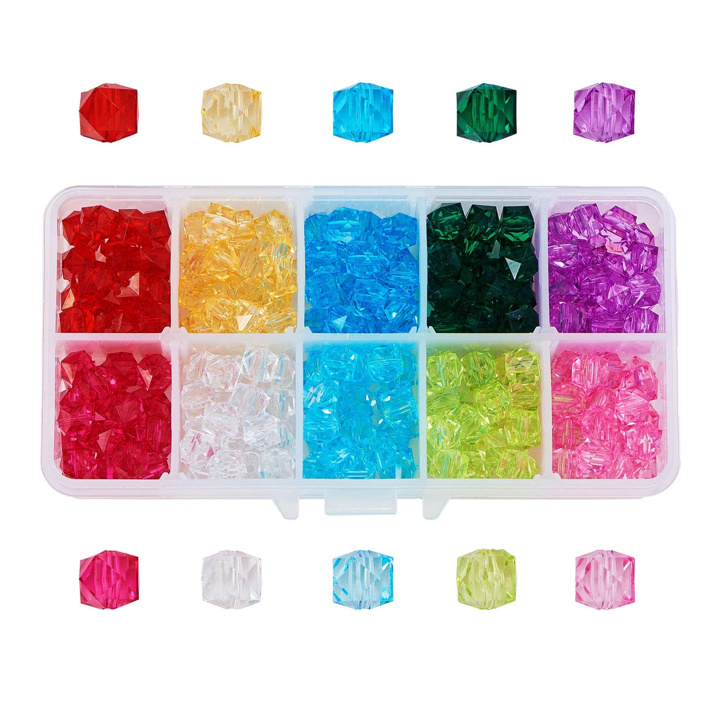 Colorful acrylic beads for jewelry making and crafts