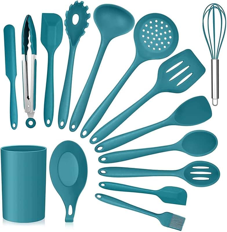 15-Piece Silicone Kitchen Utensil Set with Holder